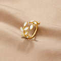 Golden Leaf Pattern Ring