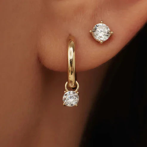 Moon Tears Stone Hoop Earrings