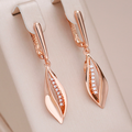 Elegant Lace Earrings with Zirconia in Rose Gold Finish