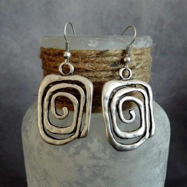 Spiral Bohemian Earrings in Silver