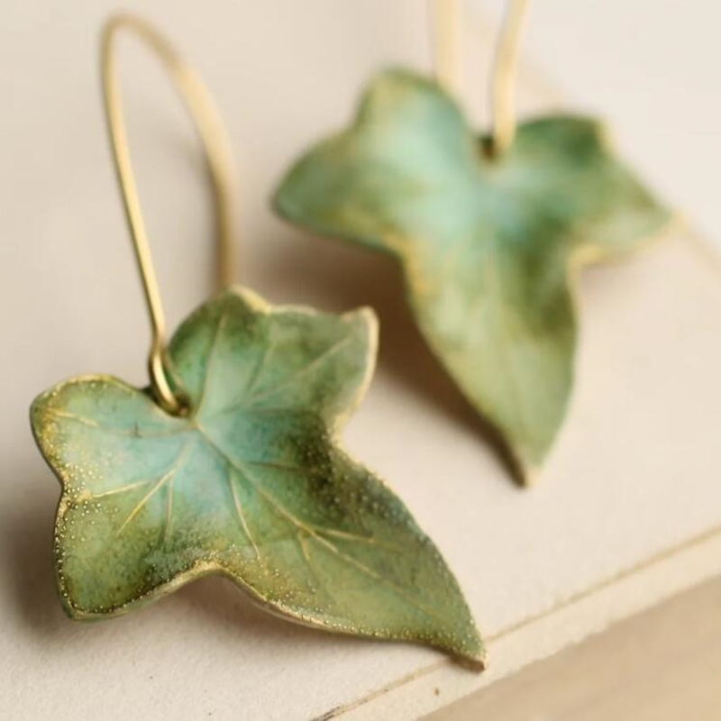 Vintage Green Leaf Ear Accessories