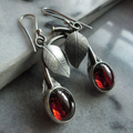 Bohemian earrings with crimson crystals