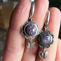 Vintage earrings featuring amethyst stones