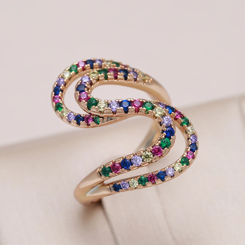 Elegant ring crafted from colorful zirconia