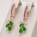 Elegant drop earrings with colored zirconia