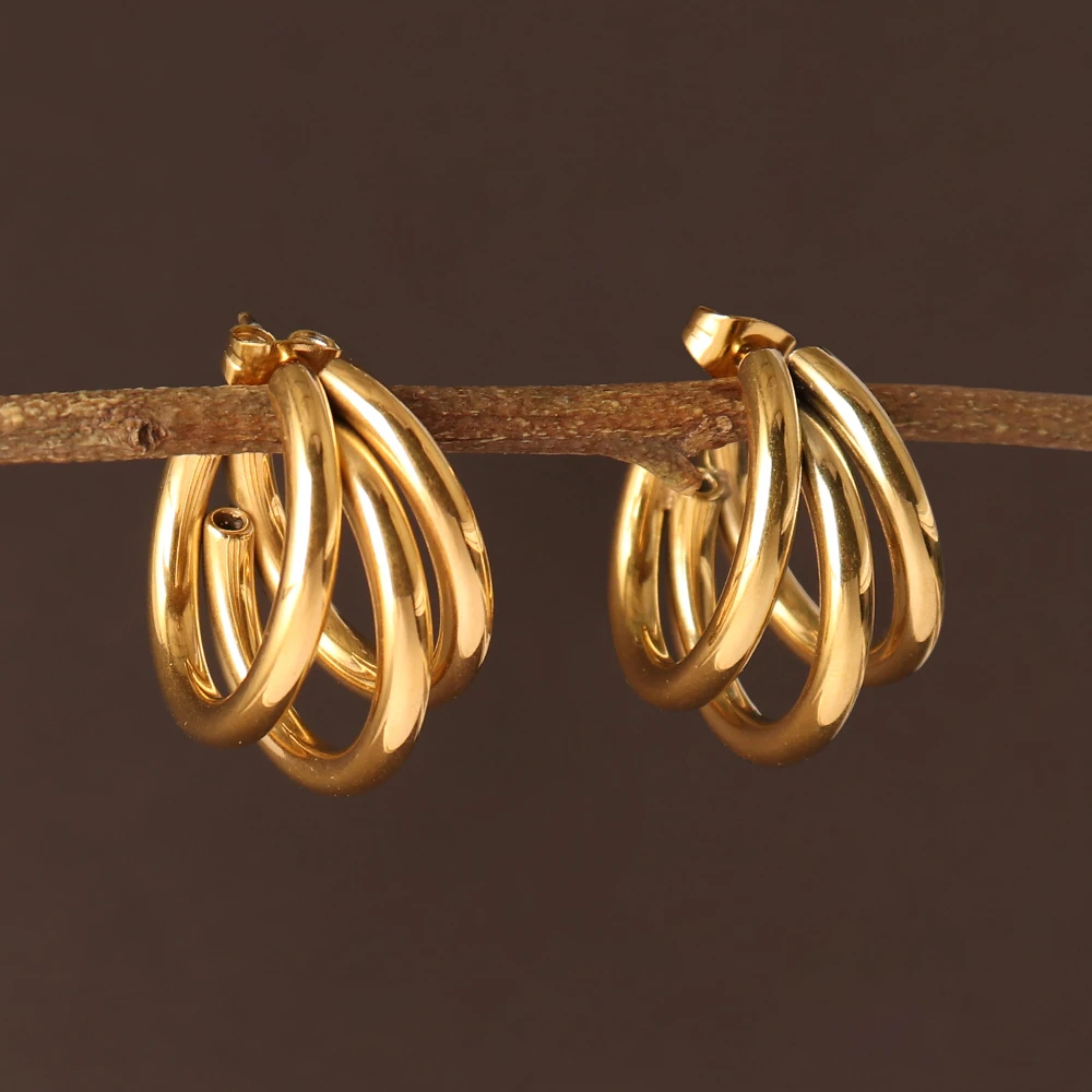 Vintage Golden Circle Earrings