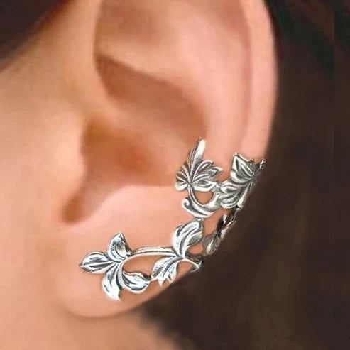 Vintage Silver Leaf Ear Jewelry