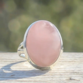 Vintage Rose Quartz Band in Sterling Silver