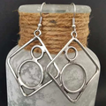 Vintage Hollow Silver Hoops Earrings