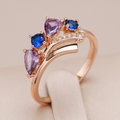 Elegant ring adorned with golden crystals