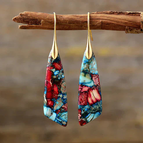 Vintage earrings adorned with vibrant gemstones