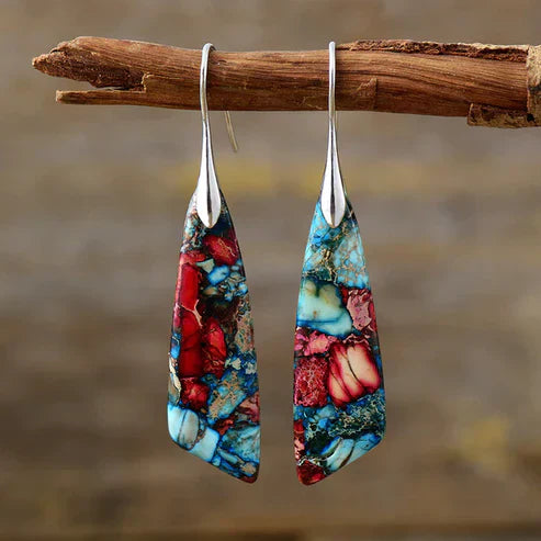 Vintage earrings adorned with vibrant gemstones
