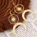 Vintage Gold Crescent Moon Earrings
