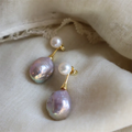 Elegant Lavender Pearl Earrings