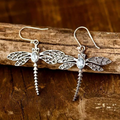Vintage dragonfly earrings with zirconia stones