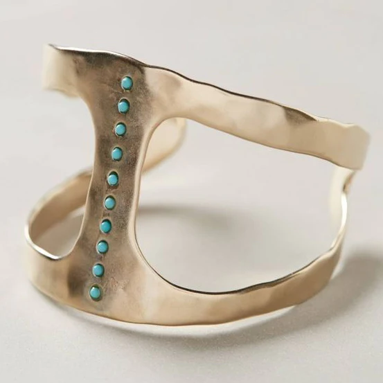 Silver-plated vintage ring with turquoise accents
