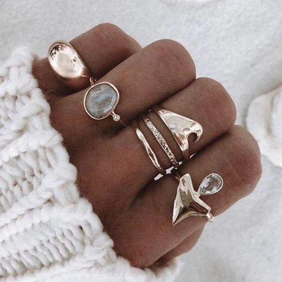 Pack of Antique Silver Rings