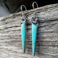 Vintage lace earrings with turquoise stones