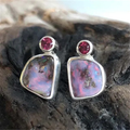 Lilac Vintage Earrings with Ruby Zirconia