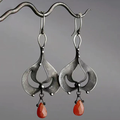 Vintage earrings featuring red crystals