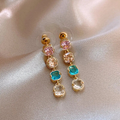 Elegant multicolored drop earrings