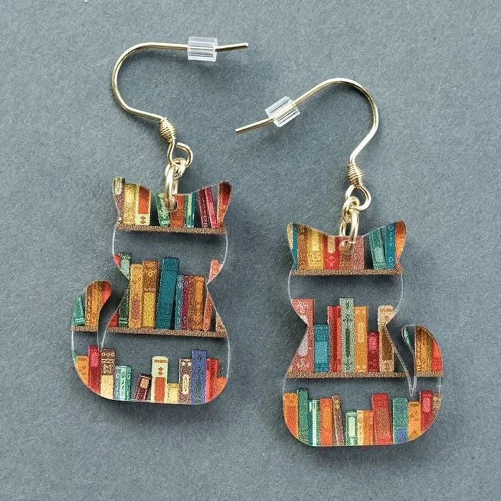 Vintage Colorful Feline Earrings