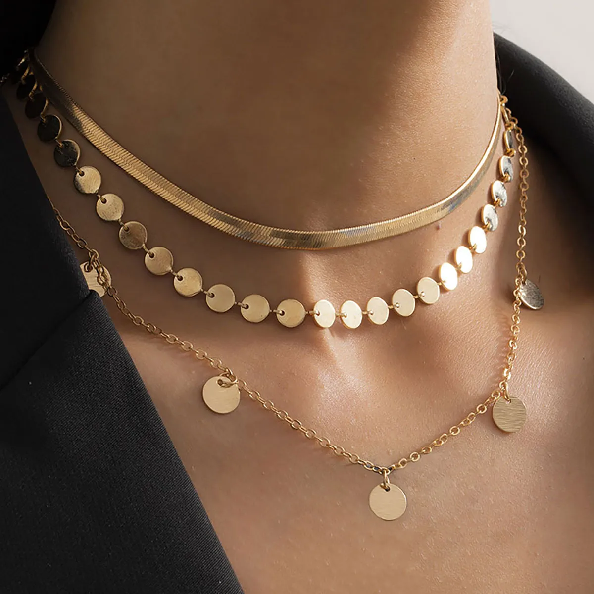 Round Gold-Plated Pendants