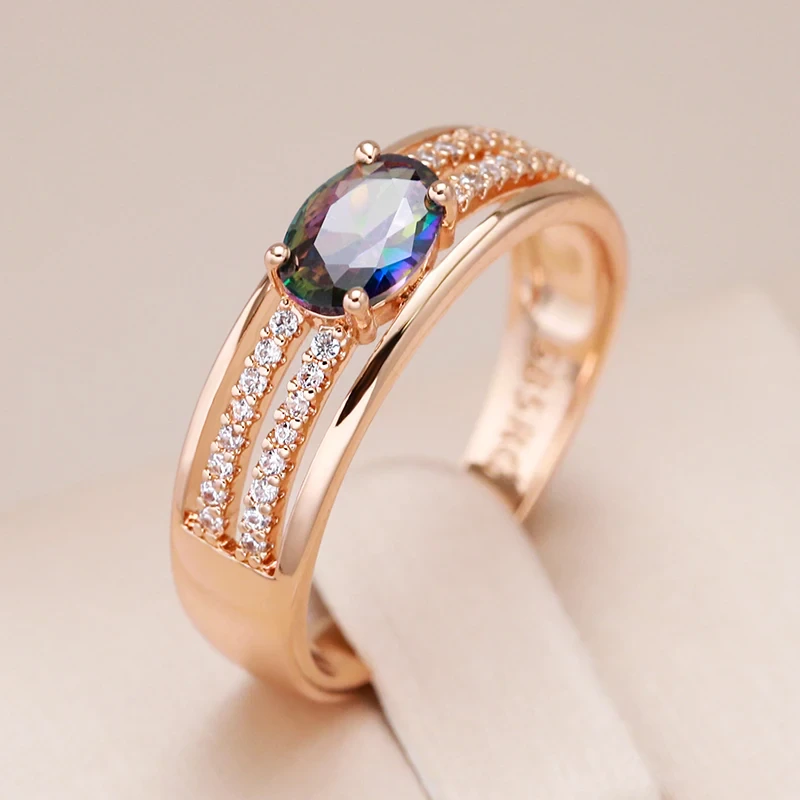 Elegant ring crafted with multicolored zirconia