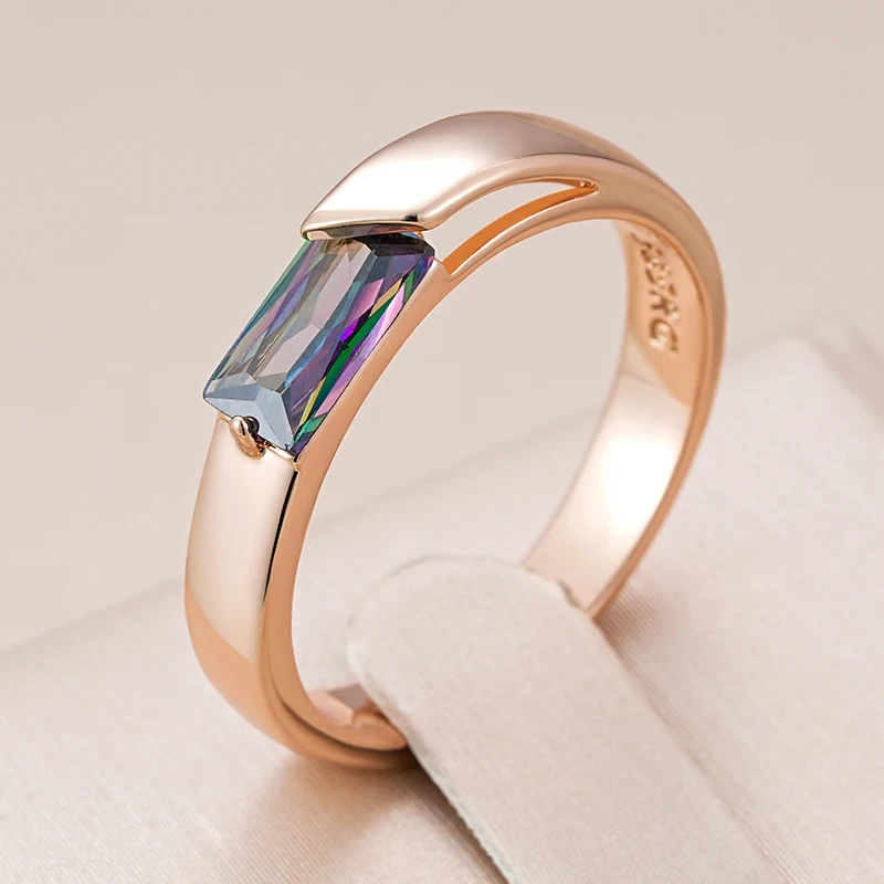 Elegant ring with a multicolored gem