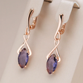Elegant earrings with amethyst crystal