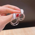Elegant shiny white earrings