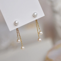 Elegant petite pearl drop earrings