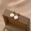 Elegant Green Gemstone Bead Earrings