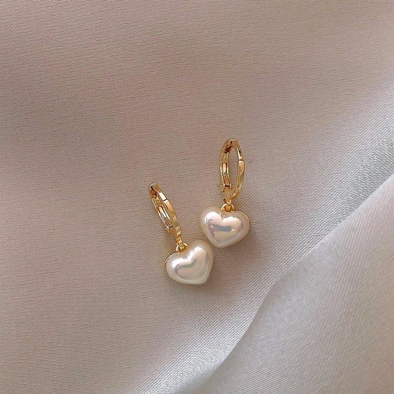 Elegant Heart of Pearl Earrings