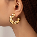 Vintage Thick Gold Hoop Earrings