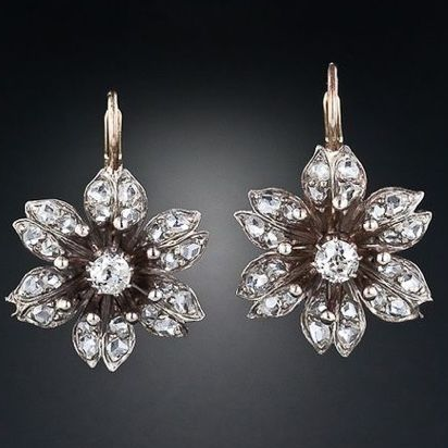 Vintage Crystal Blossom Earrings