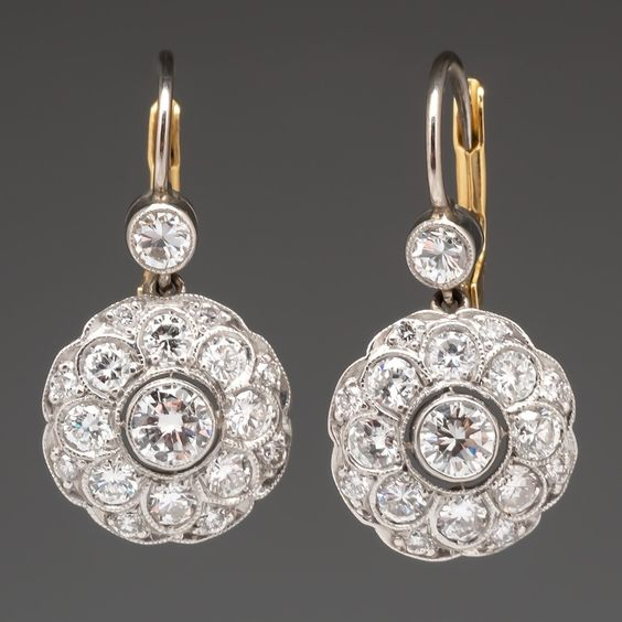 Vintage Round Mandala Gemstone Earrings