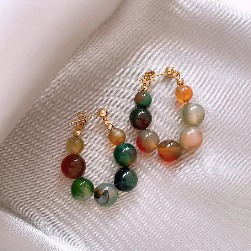 Elegant earrings with colorful gemstones