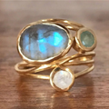 Gold Boho Ring with Gems