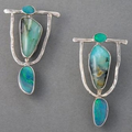 Boho Silver Turquoise Earrings