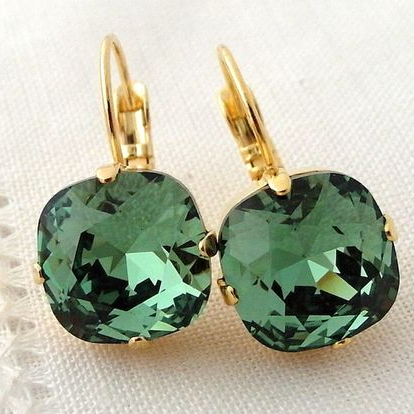 Green Cubic Zirconia Earrings