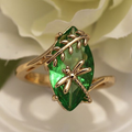 Dragonfly Emerald Crystal Ring