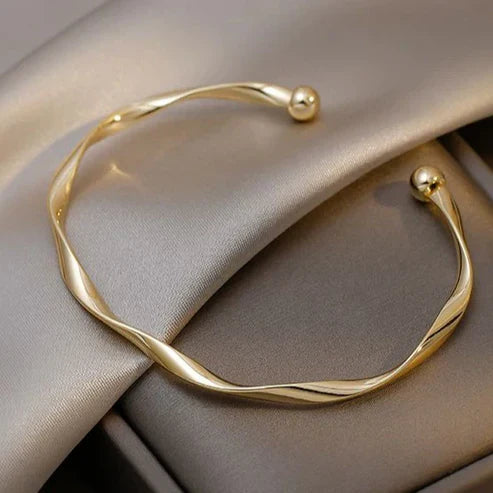 Elegant Gold Open Bangle Bracelet
