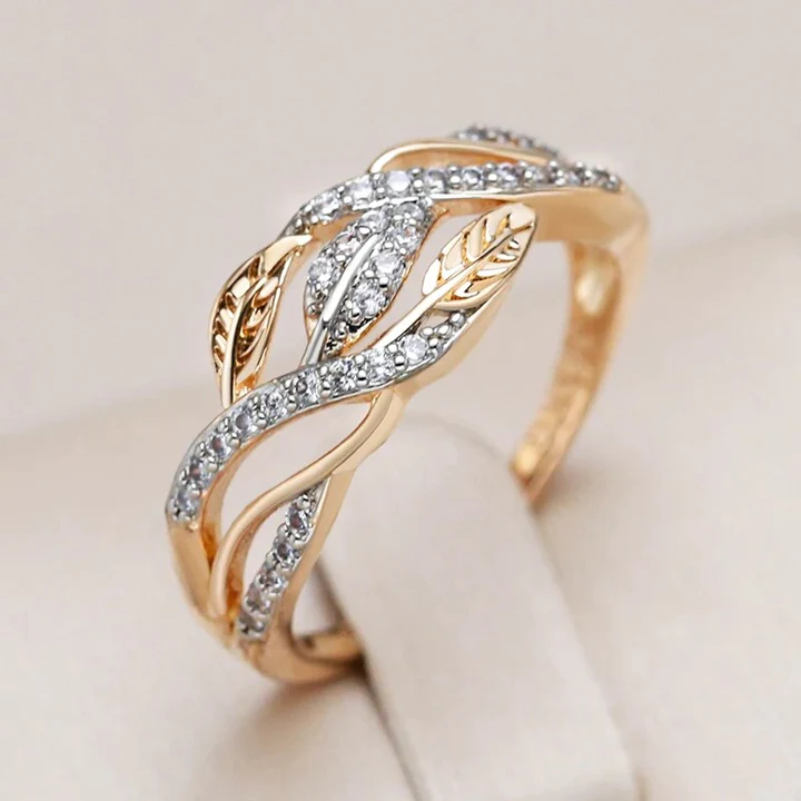 Elegant ring adorned with radiant foliage