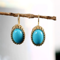 Blue and gold vintage ear ornaments