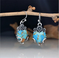 Blue Heart and Teal Vintage Earrings