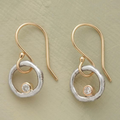 Vintage Gold & Silver Cubic Zirconia Earrings