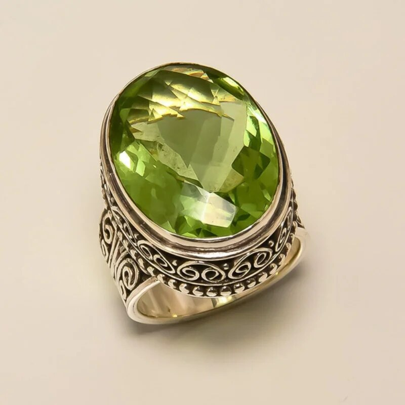 Vintage Olive Gemstone Ring