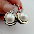 Vintage Silver Pearl Earrings