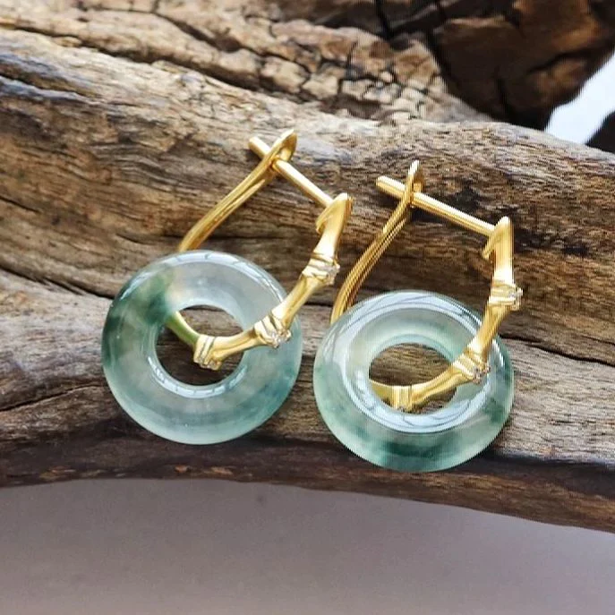 Vintage Turquoise Gemstone Hoop Earrings